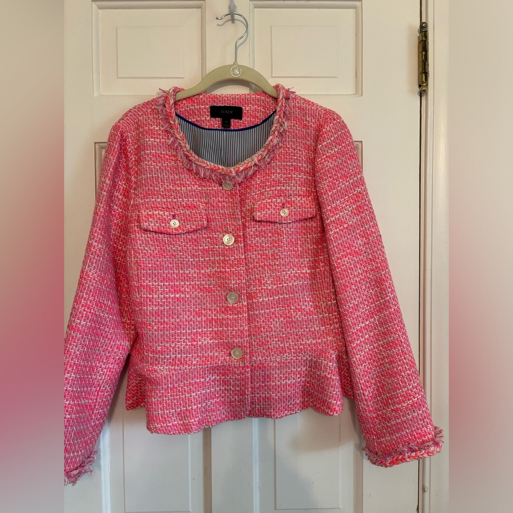 J Crew tweed peplum jacket
